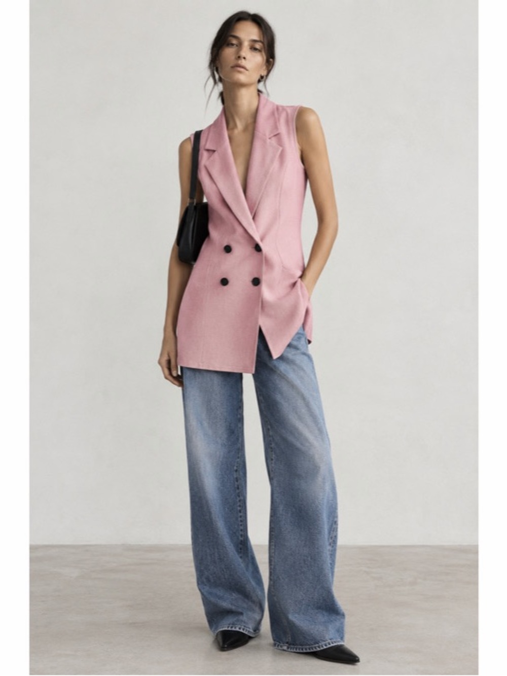 Rag & Bone Pink Double Breasted Blazer Vest Sleeveless Tailored Suit Vest XS